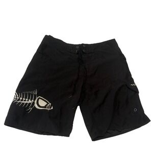 Tormenter Board Shorts Mens 36 Embroidered Graphic Skeleton Fish Pockets